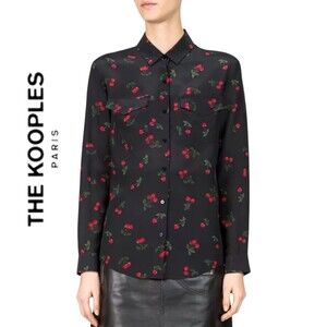 NWOT The Kooples Cherry Love Printed Silk Shirt